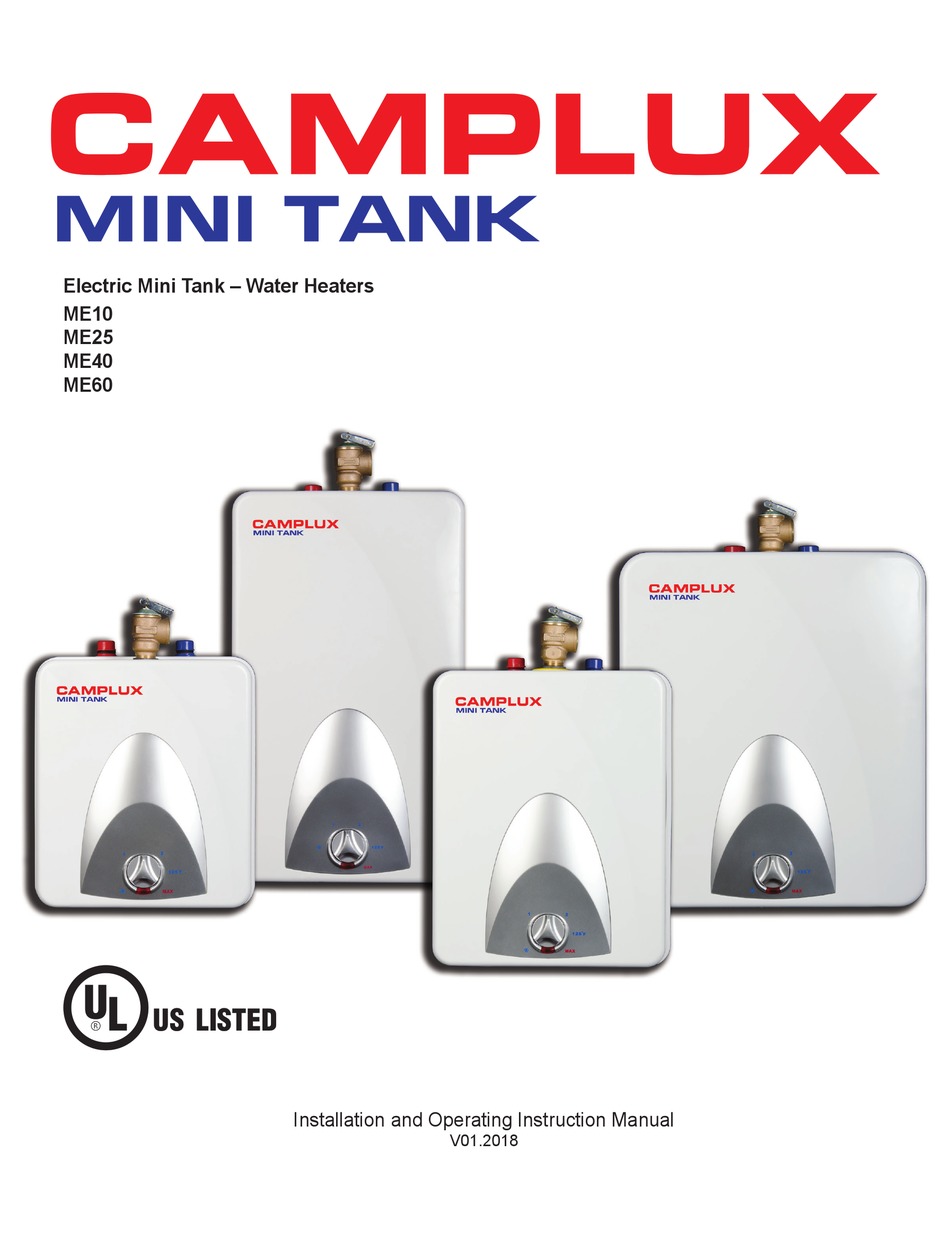 Camplux ME40 Mini Tank Electric Water Heater 4-Gallon