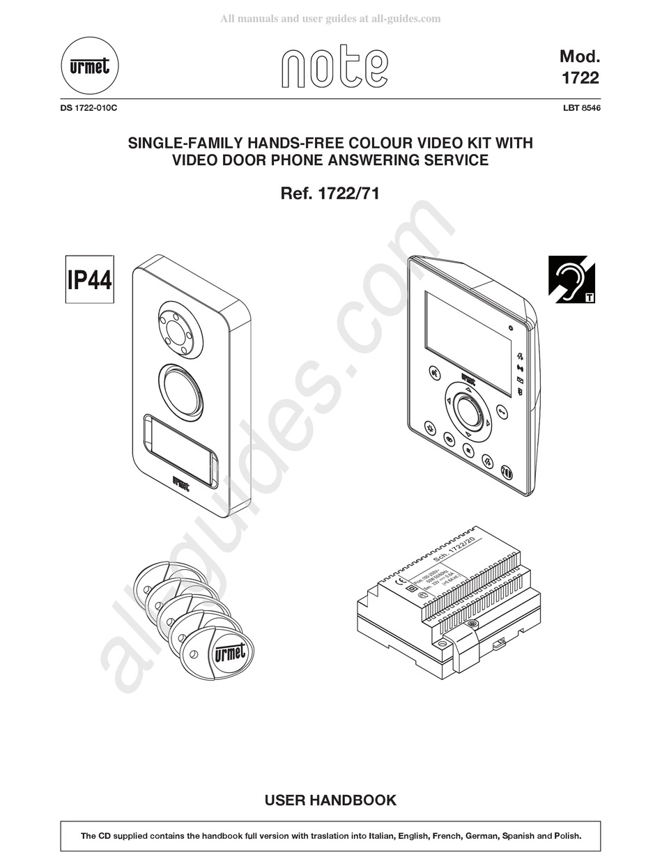 Urmet Domus Note User Handbook Manual Pdf Download Manualslib