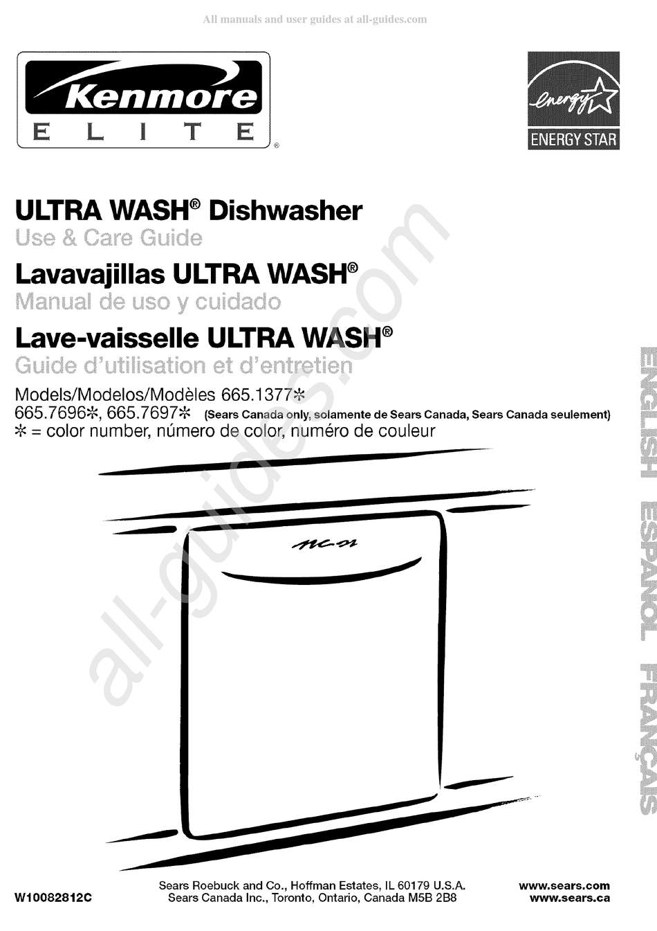 KENMORE ULTRA WASH 665.137696 SERIES USE & CARE MANUAL Pdf Download