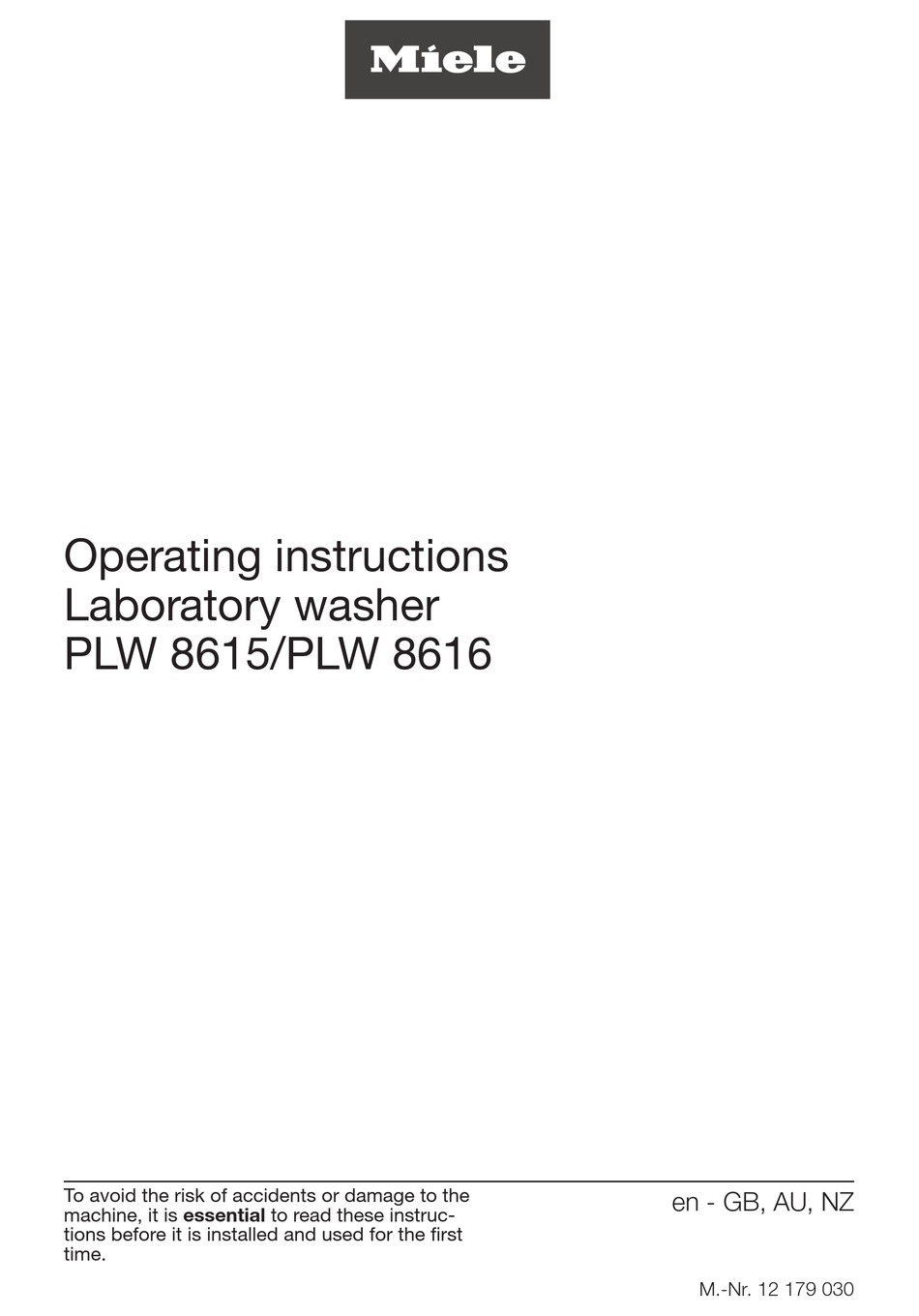 Miele Plw 8616 Operating Instructions Manual Pdf Download Manualslib