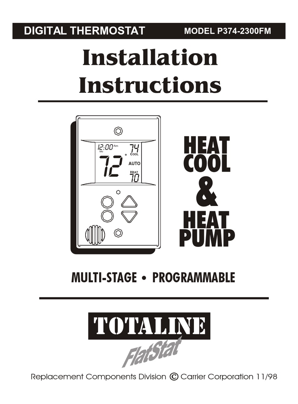 TOTALINE P3742300FM INSTALLATION INSTRUCTIONS MANUAL Pdf Download