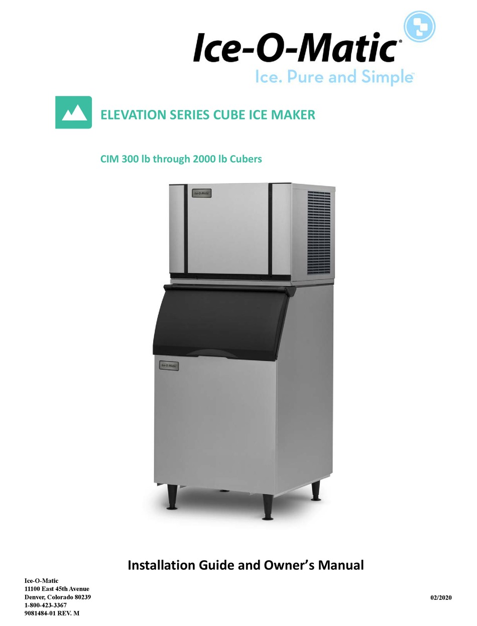 ICEOMATIC CIM0520FA INSTALLATION MANUAL AND OWNER