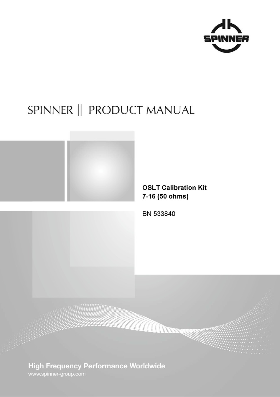 SPINNER BN 533840 PRODUCT MANUAL Pdf Download ManualsLib