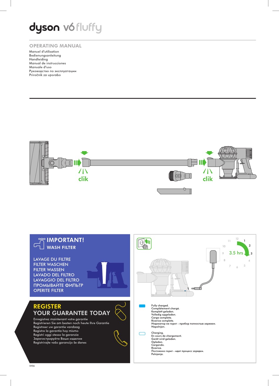 DYSON V6 FLUFFY PLUS OPERATING MANUAL Pdf Download ManualsLib