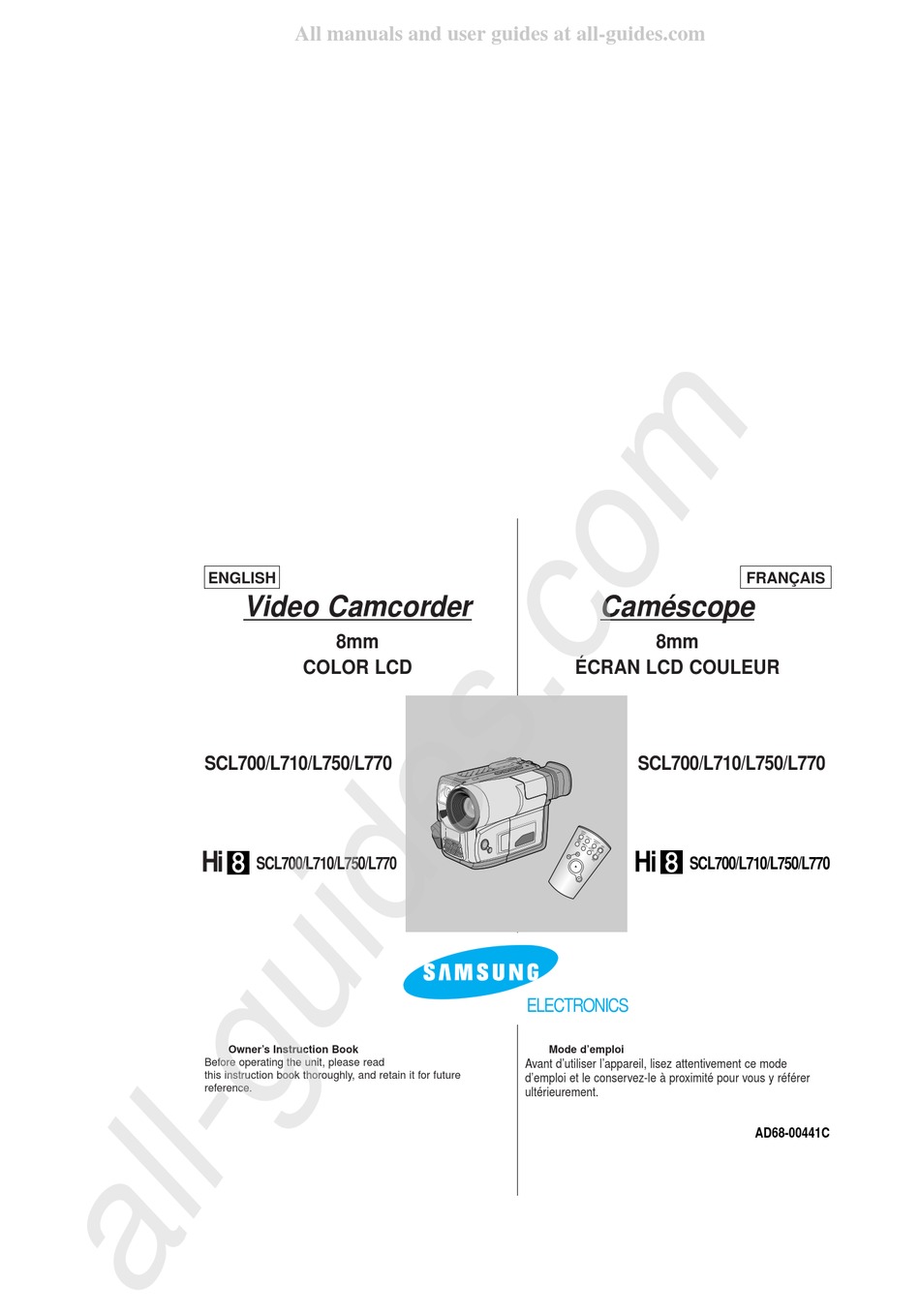SAMSUNG HI8 SCL700 OWNER'S INSTRUCTION BOOK Pdf Download ManualsLib