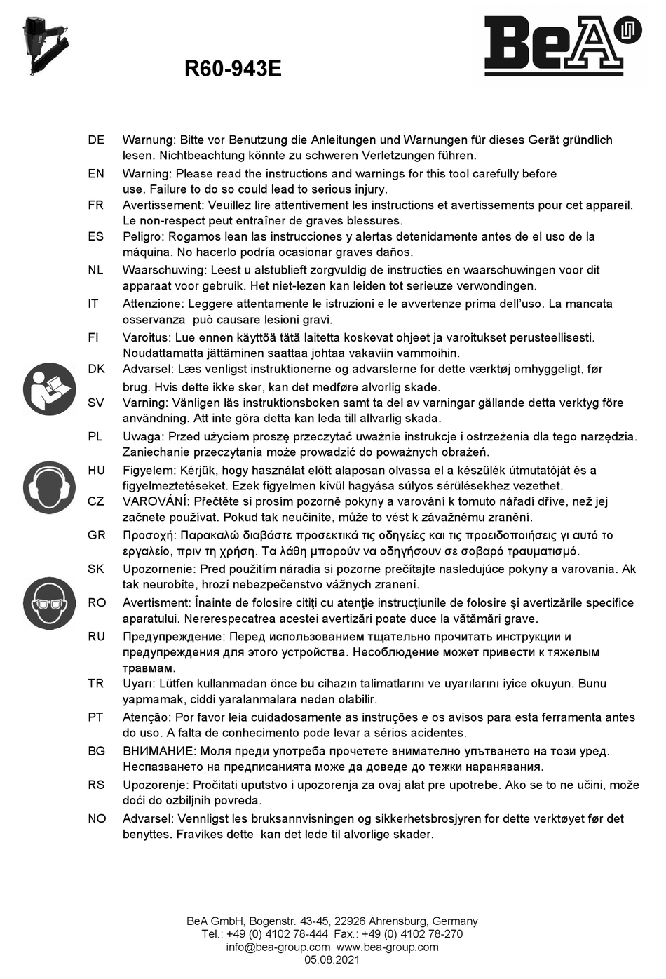 BEA 12100436 MANUAL Pdf Download ManualsLib