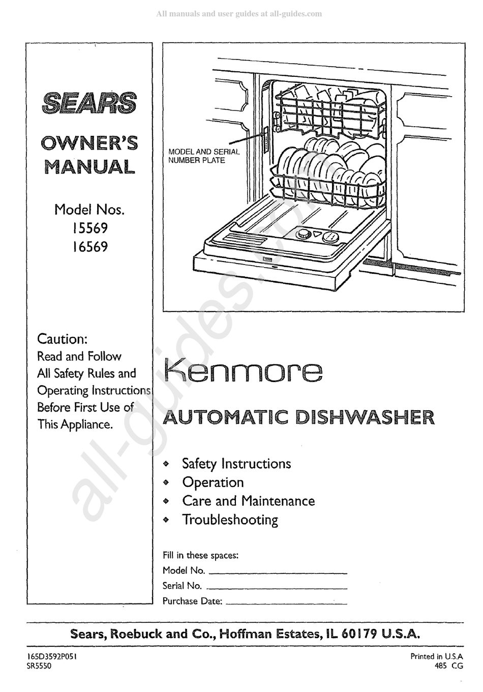 Sears Kenmore 15569 Owners Manual Pdf Download Manualslib 8274