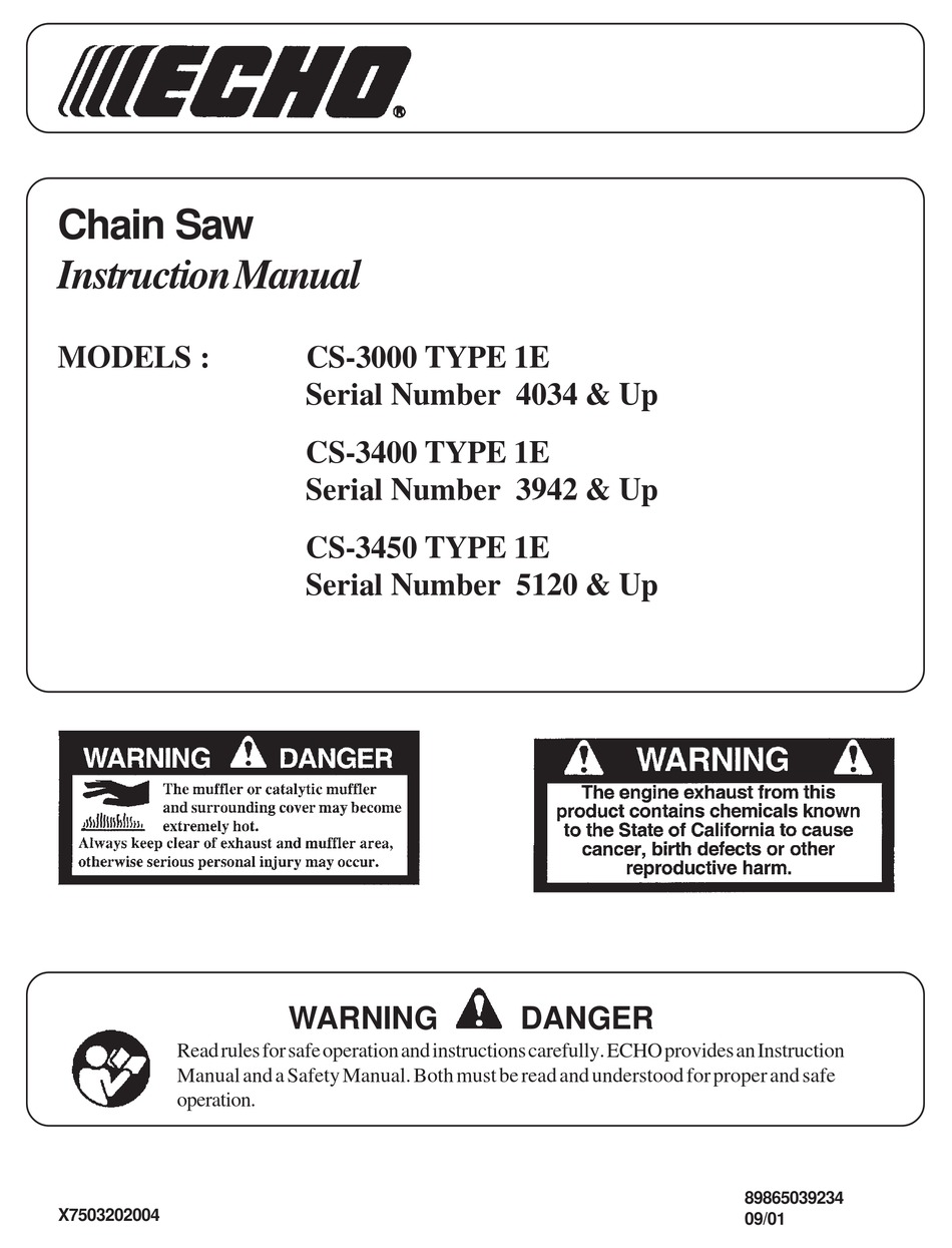 ECHO CS-3000 INSTRUCTION MANUAL Pdf Download | ManualsLib