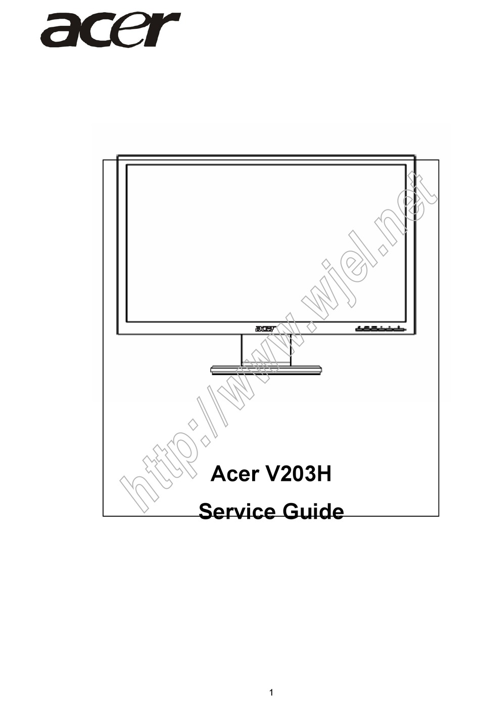 ACER V203H SERVICE MANUAL Pdf Download | ManualsLib