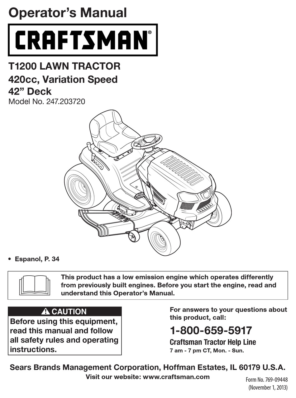 CRAFTSMAN 247.203720 OPERATOR'S MANUAL Pdf Download | ManualsLib