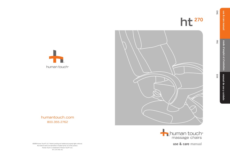 HUMAN TOUCH HT 270 USE & CARE MANUAL Pdf Download ManualsLib