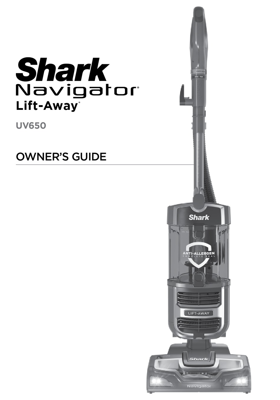 SHARK NAVIGATOR LIFTAWAY UV650 OWNER