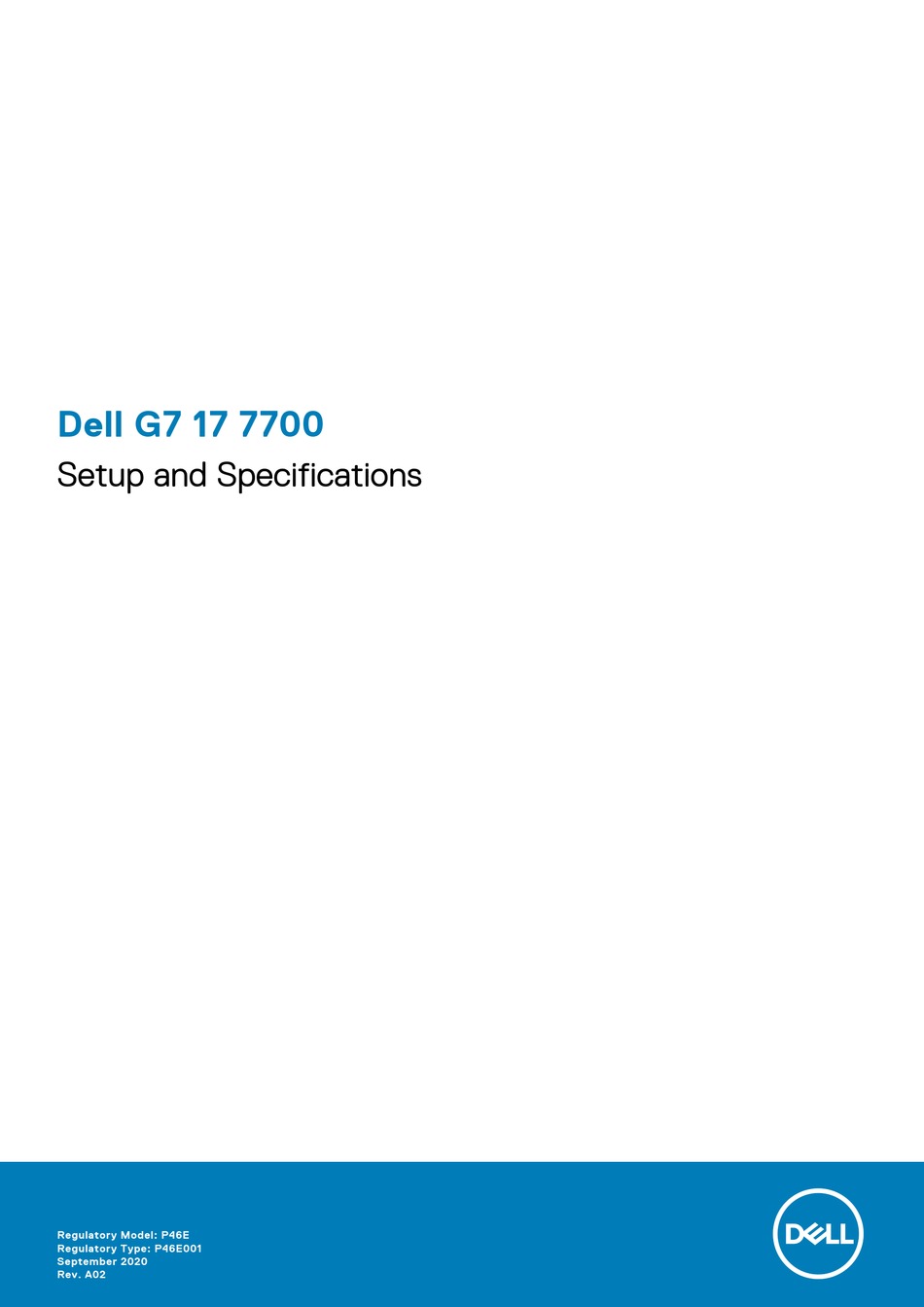 DELL G7 17 7700 SETUP AND SPECIFICATIONS Pdf Download ManualsLib