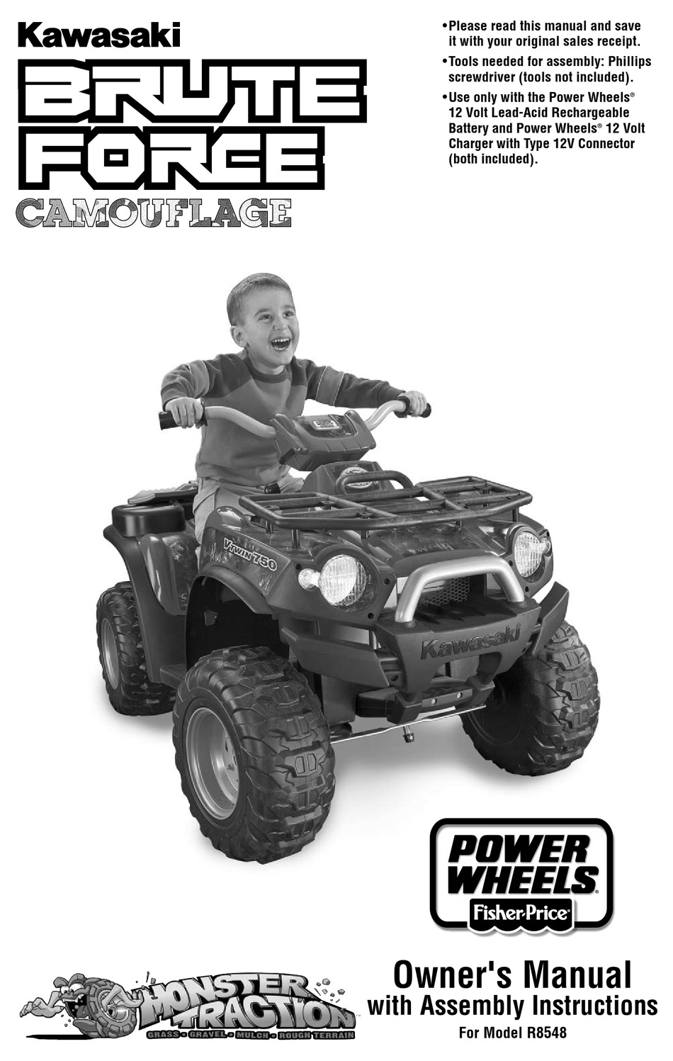 FISHERPRICE POWER WHEELS MONSTER TRACTION BRUTE FORCE CAMOUFLAGE OWNER