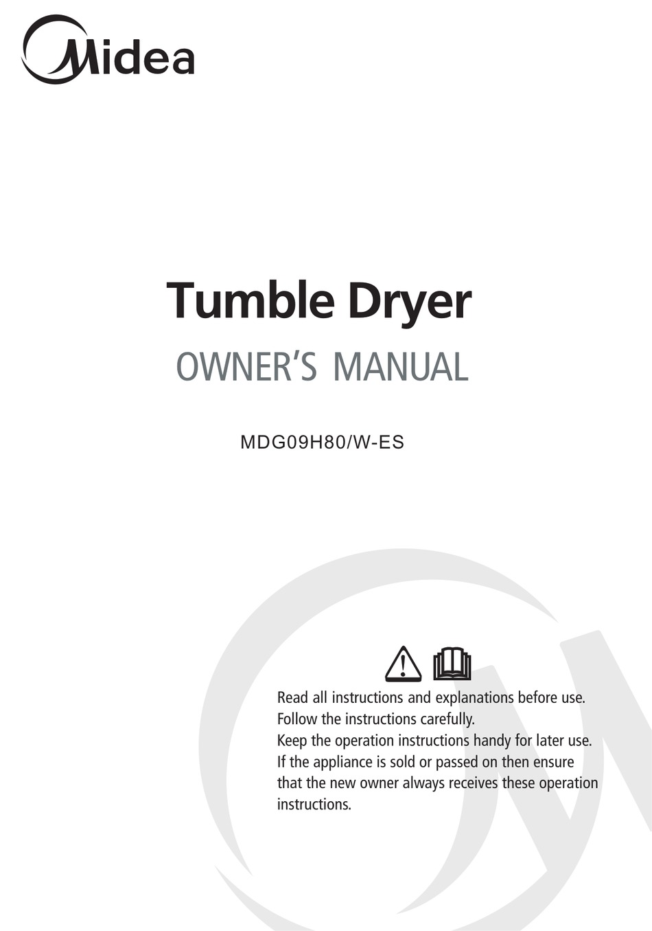 MIDEA MDG09H80/WES OWNER'S MANUAL Pdf Download ManualsLib