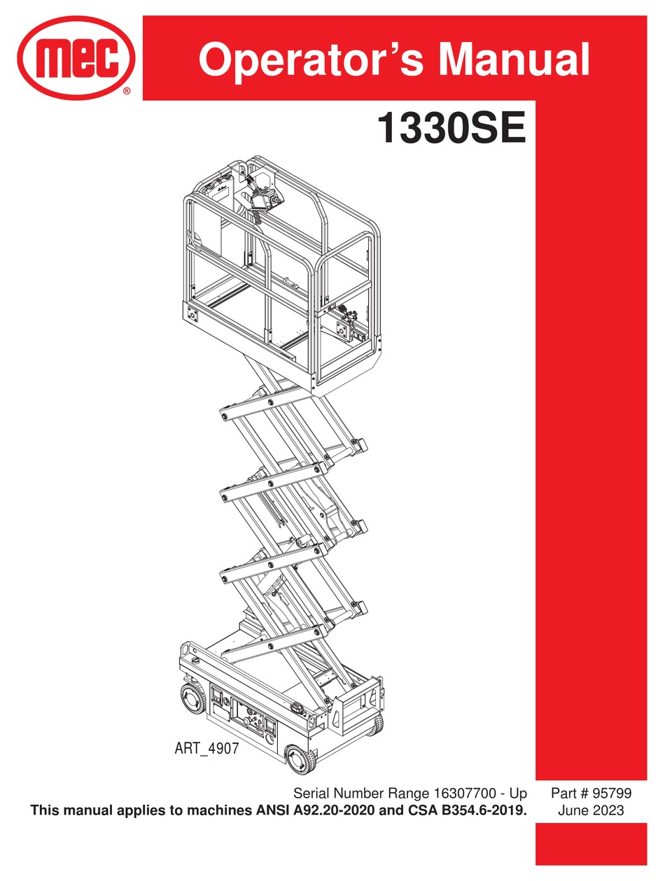 MEC 1330SE OPERATOR'S MANUAL Pdf Download | ManualsLib