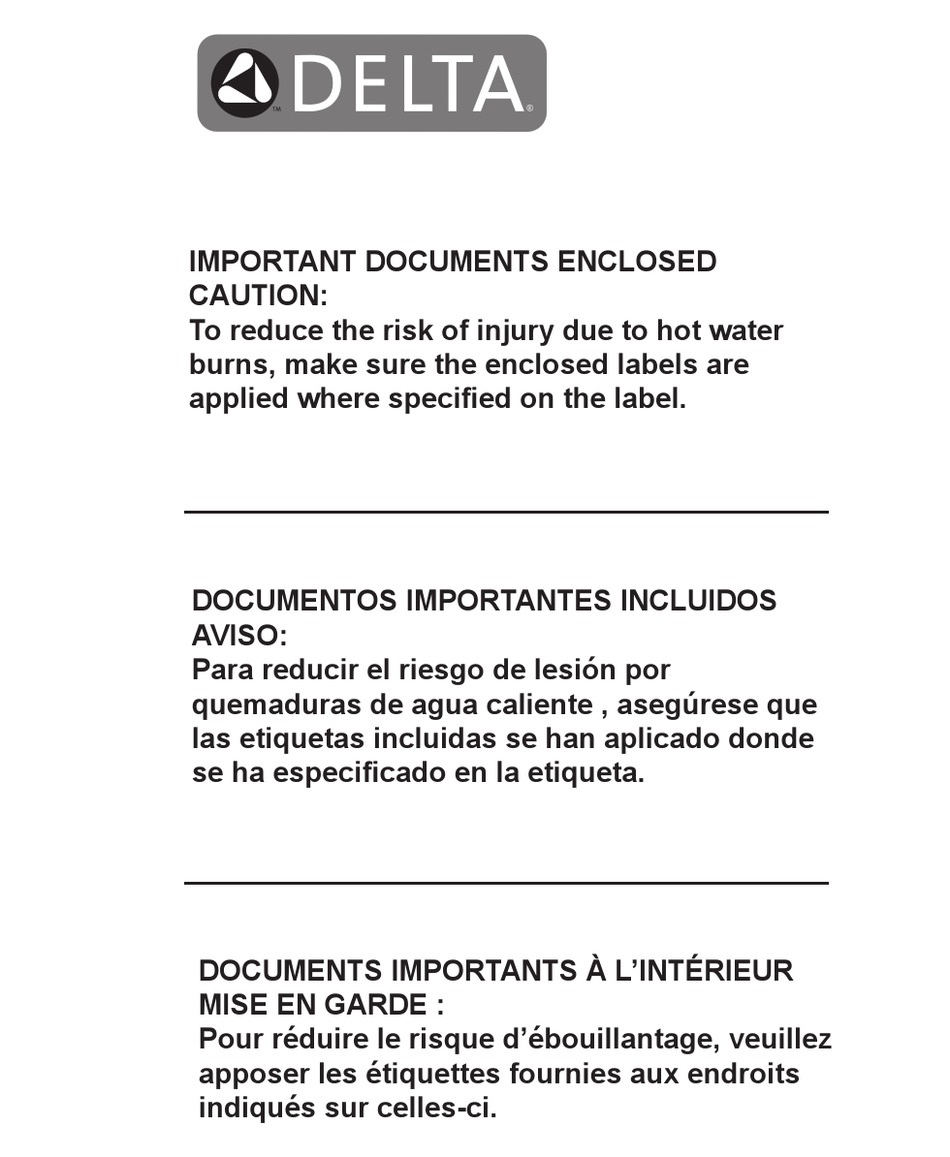 DELTA MONITOR 17 SERIES INSTALLATION INSTRUCTIONS & OWNER'S MANUAL Pdf