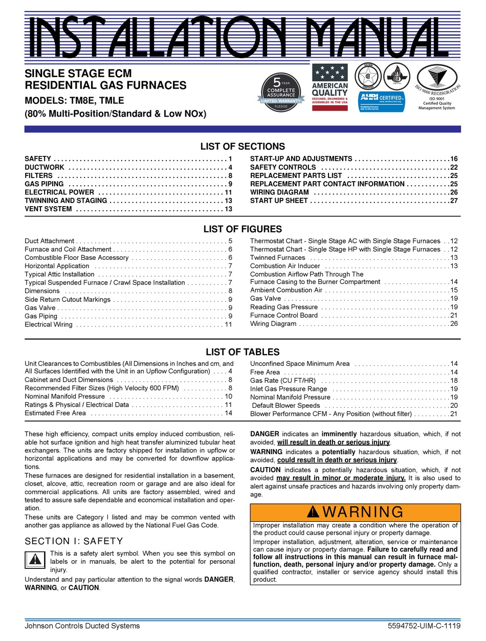 JOHNSON CONTROLS TM8E INSTALLATION MANUAL Pdf Download | ManualsLib