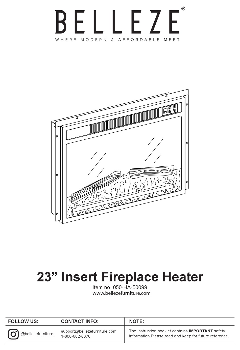 BELLEZE 050HA50099 INSTRUCTIONS MANUAL Pdf Download ManualsLib