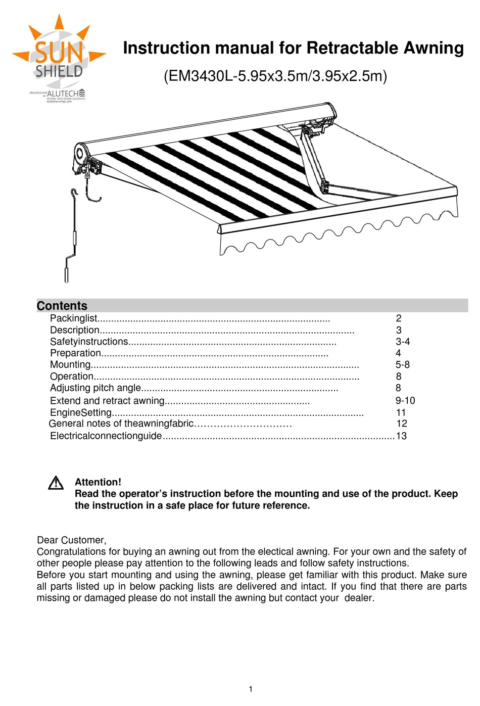 ALUTECH SUN SHIELD EM3430L INSTRUCTION MANUAL Pdf Download ManualsLib alutech-sun-shield-em3430l-instruction-manual-pdf-download-manualslib