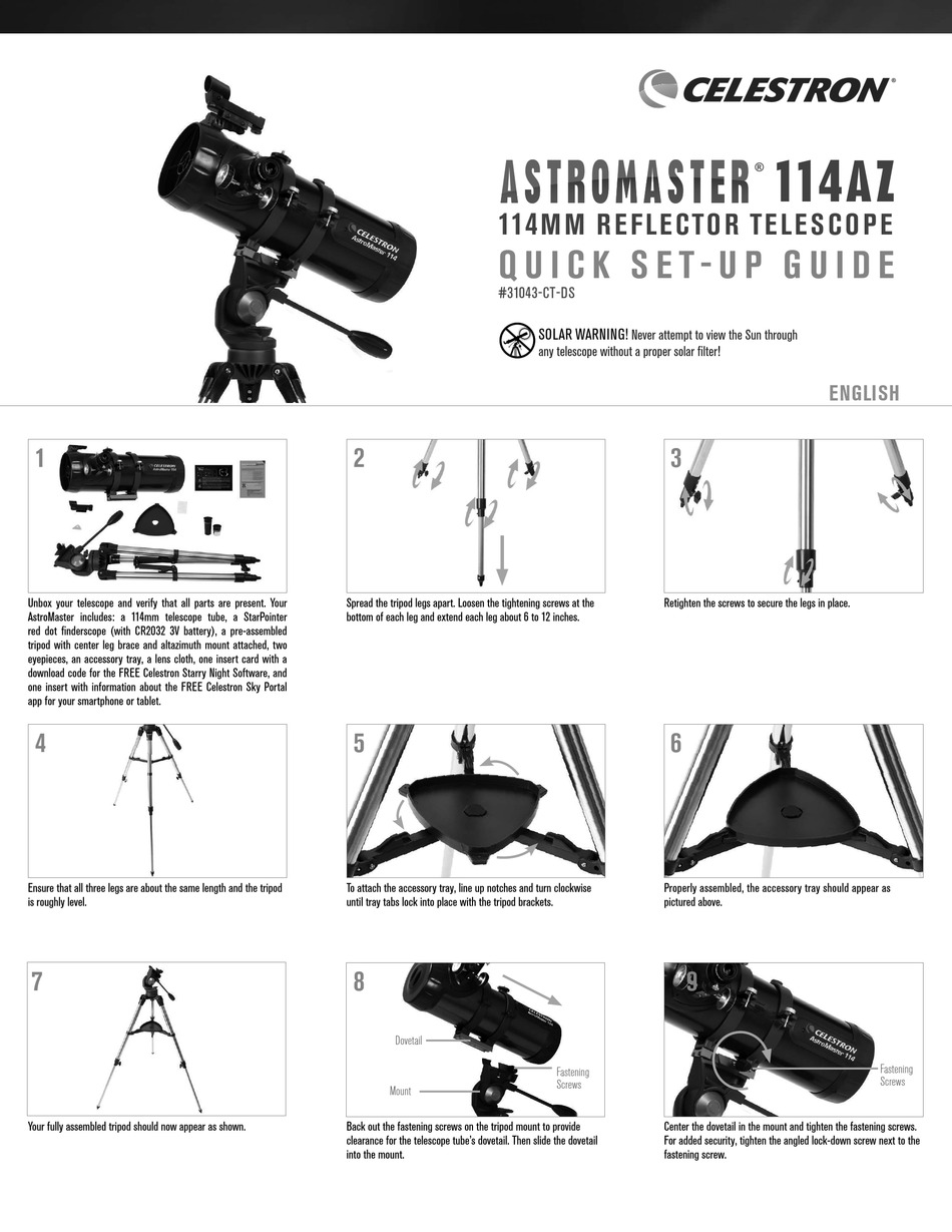 CELESTRON ASTROMASTER 114AZ QUICK SETUP MANUAL Pdf Download ManualsLib