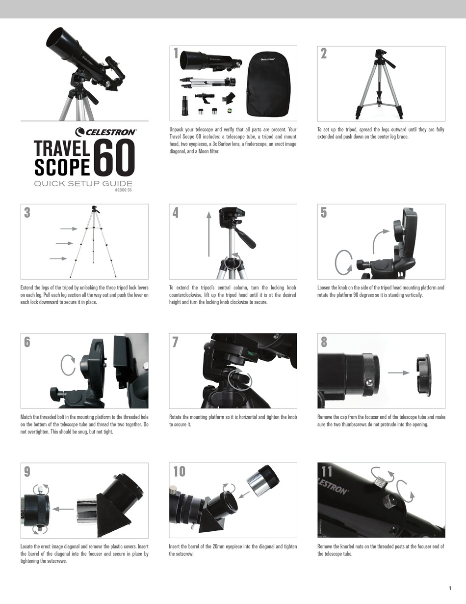 CELESTRON TRAVEL SCOPE 60 QUICK SETUP MANUAL Pdf Download ManualsLib