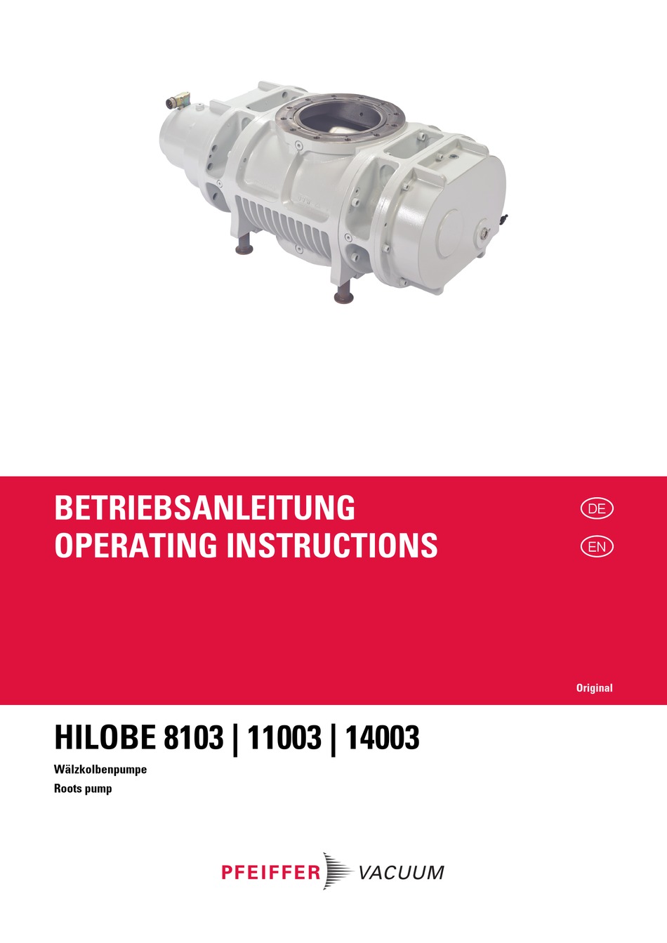 PFEIFFER VACUUM HILOBE 8103 OPERATING INSTRUCTIONS MANUAL Pdf Download