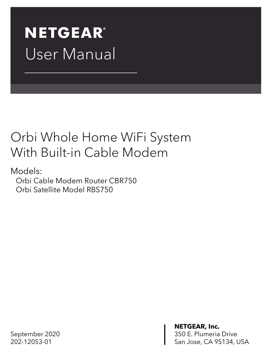 NETGEAR ORBI RBS750 USER MANUAL Pdf Download ManualsLib