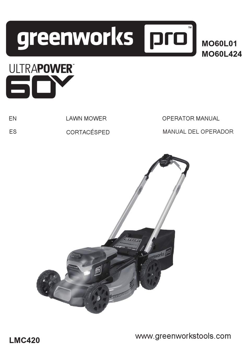 Greenworks Pro Ultrapower V Mo L Operator S Manual Pdf Download Manualslib