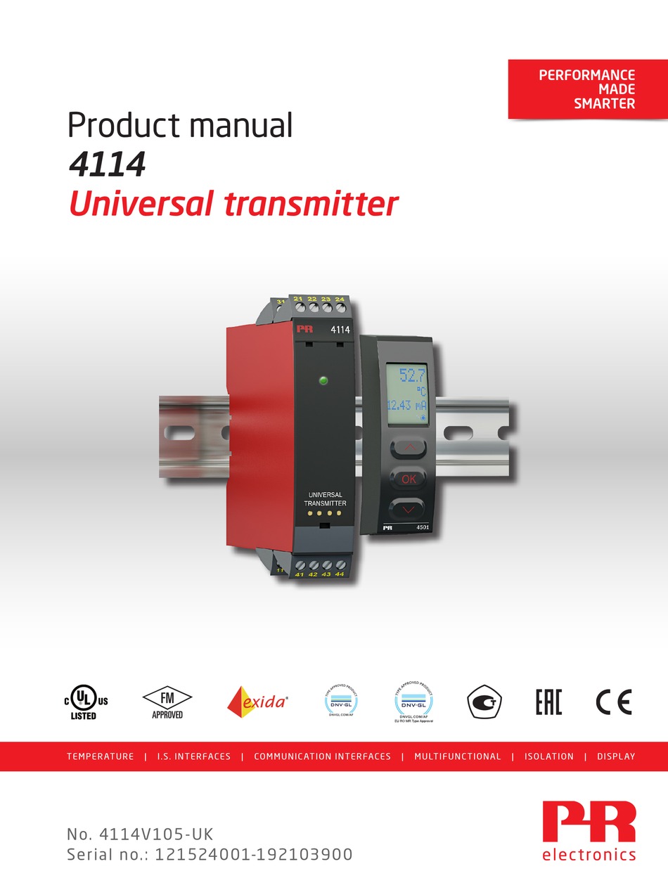 PR ELECTRONICS 4114 PRODUCT MANUAL Pdf Download ManualsLib