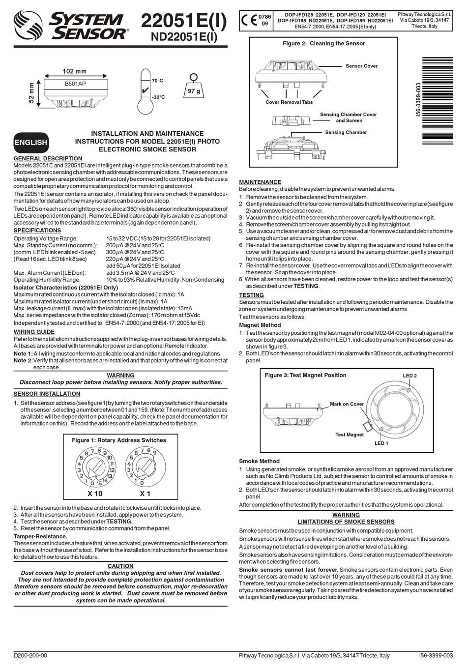 SYSTEM SENSOR 22051EI INSTALLATION AND MAINTENANCE Pdf Download ...