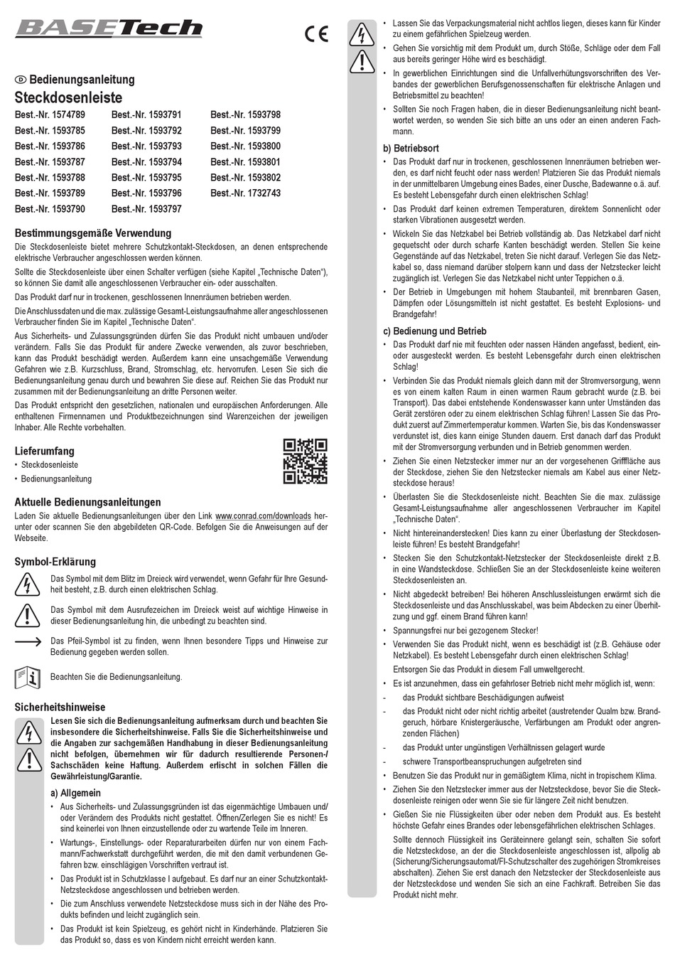 BASETECH 1593791 OPERATING INSTRUCTIONS MANUAL Pdf Download | ManualsLib