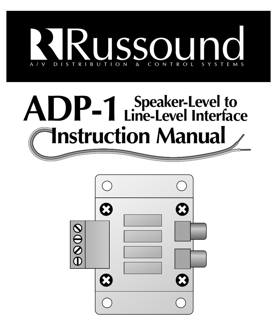 RUSSOUND ADP1 INSTRUCTION MANUAL Pdf Download ManualsLib
