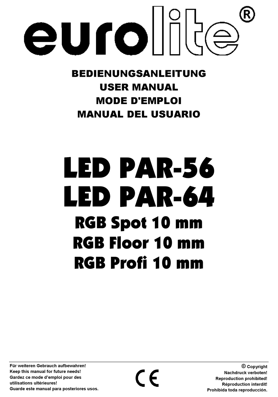 EUROLITE LED PAR-56 USER MANUAL Pdf Download | ManualsLib