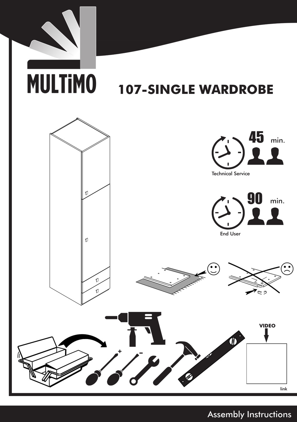 MULTIMO 107SINGLE WARDROBE ASSEMBLY INSTRUCTIONS MANUAL Pdf Download ManualsLib