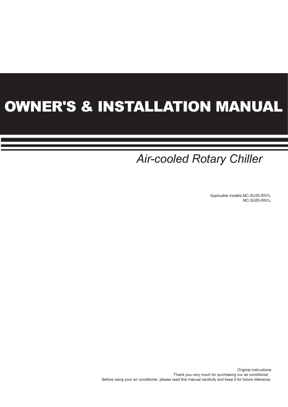 MIDEA MCSU30RN1L OWNERS & INSTALLATION MANUAL Pdf Download ManualsLib