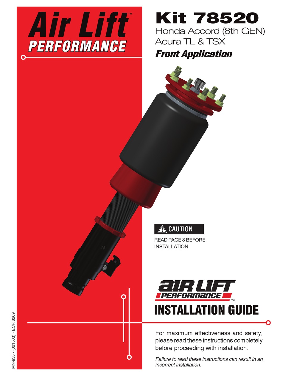 AIR LIFT 78520 INSTALLATION MANUAL Pdf Download ManualsLib