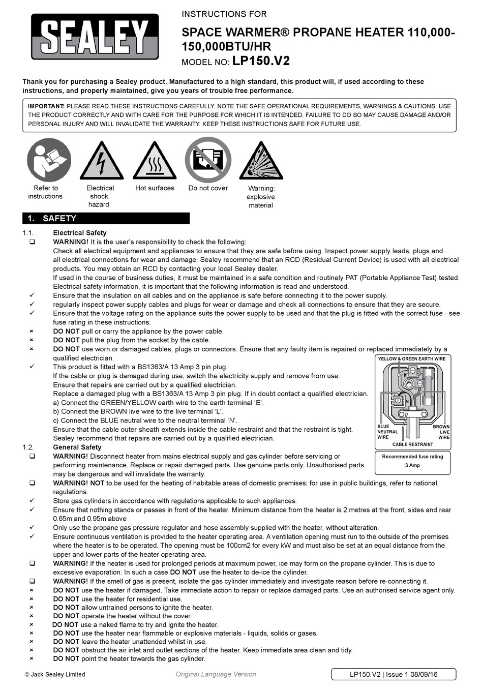 SEALEY SPACE WARMER LP150.V2 INSTRUCTIONS Pdf Download ManualsLib