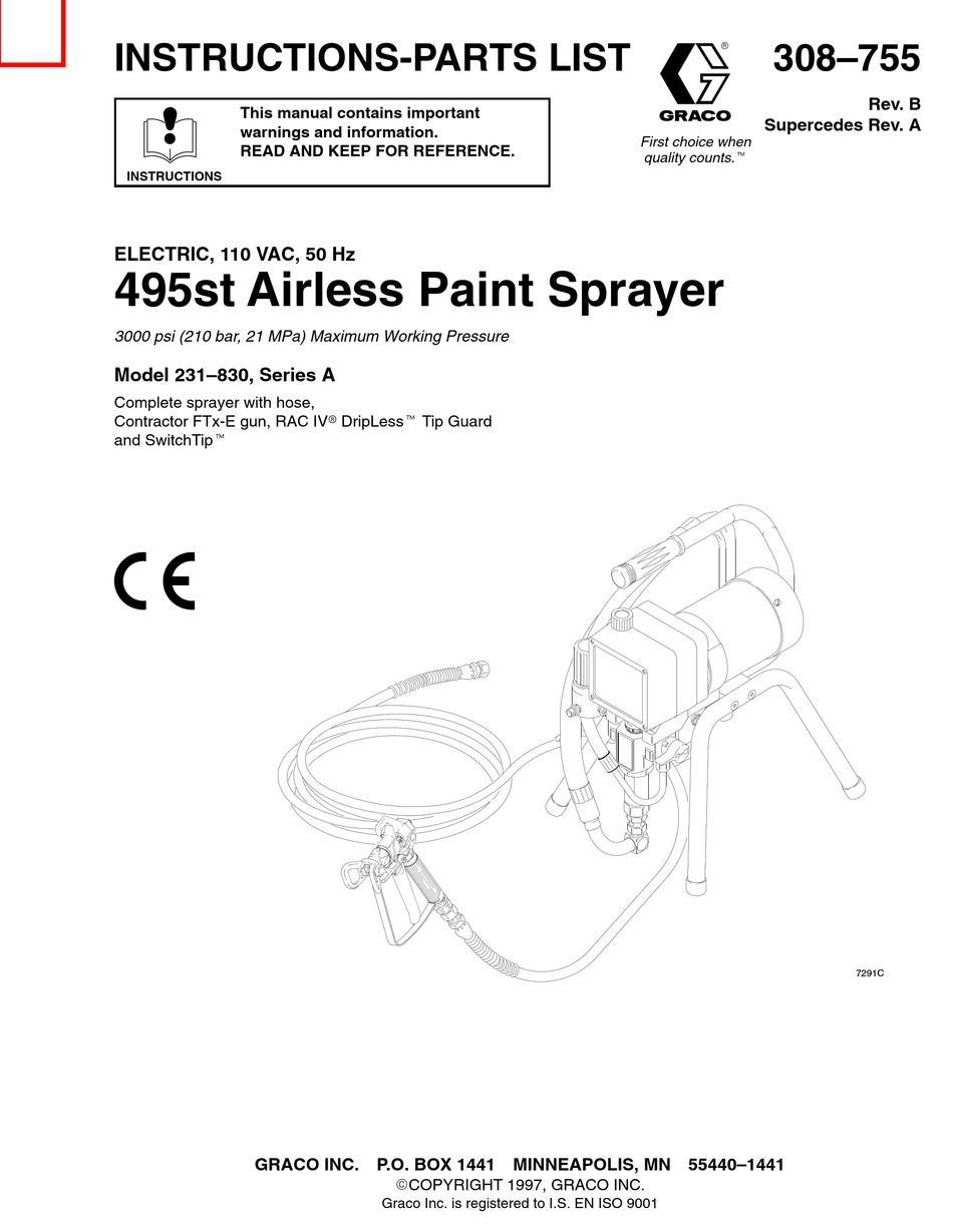 GRACO 231-830 INSTRUCTIONS-PARTS LIST MANUAL Pdf Download | ManualsLib