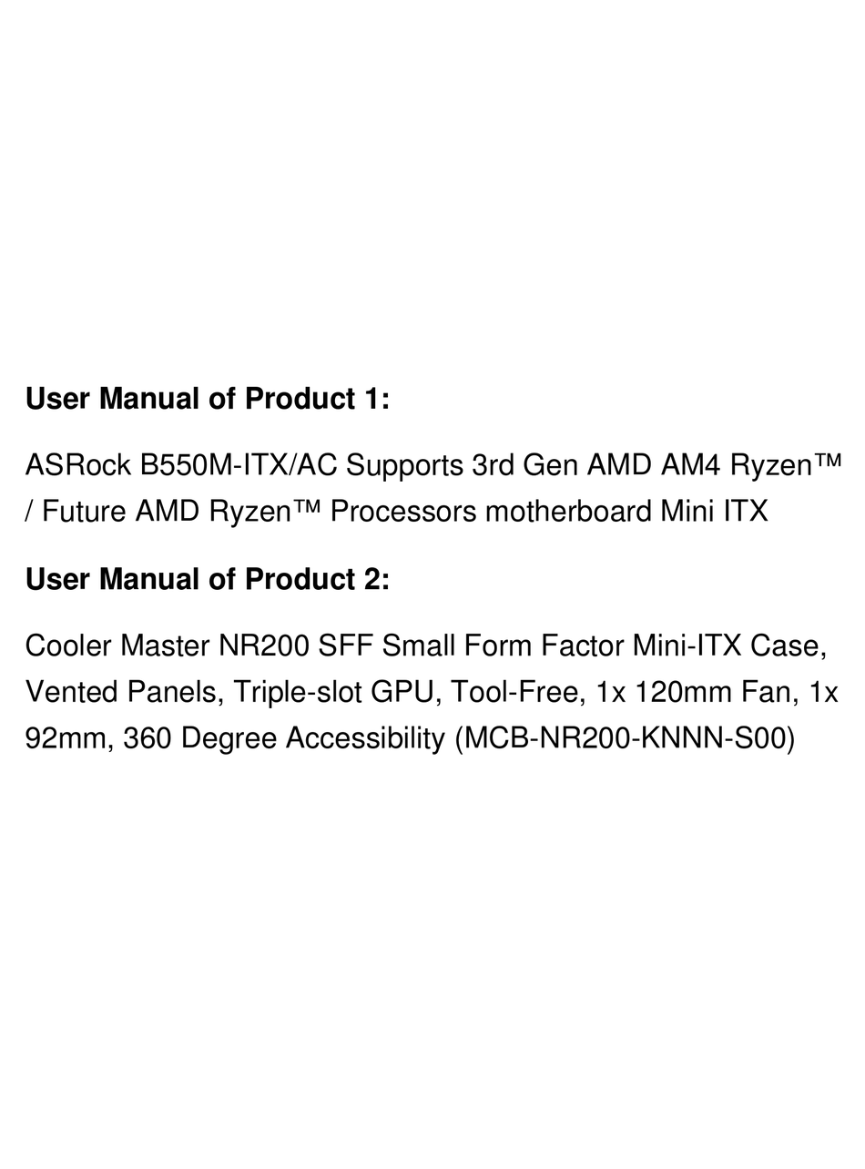ASROCK B550MITX/AC USER MANUAL Pdf Download ManualsLib