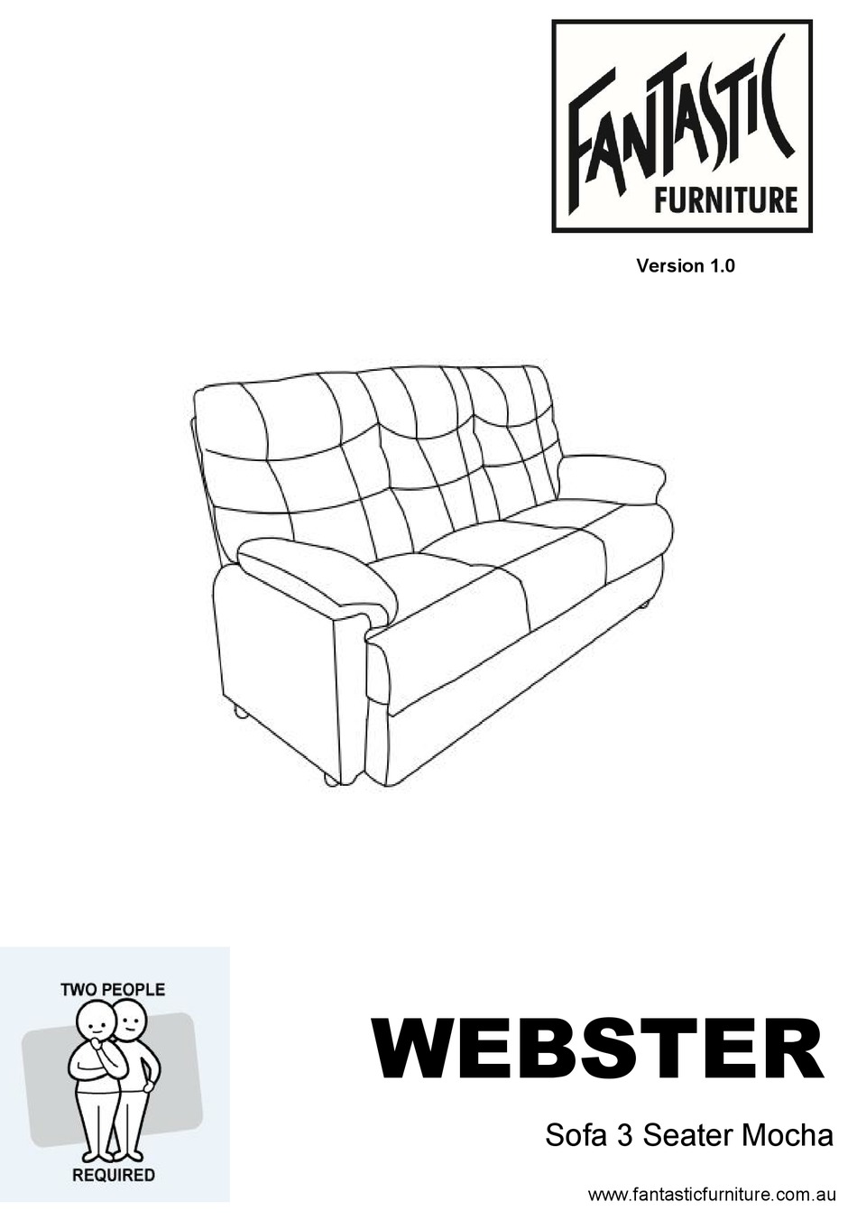 FANTASTIC FURNITURE WEBSTER SOFA 3 SEATER MOCHA MANUAL Pdf Download
