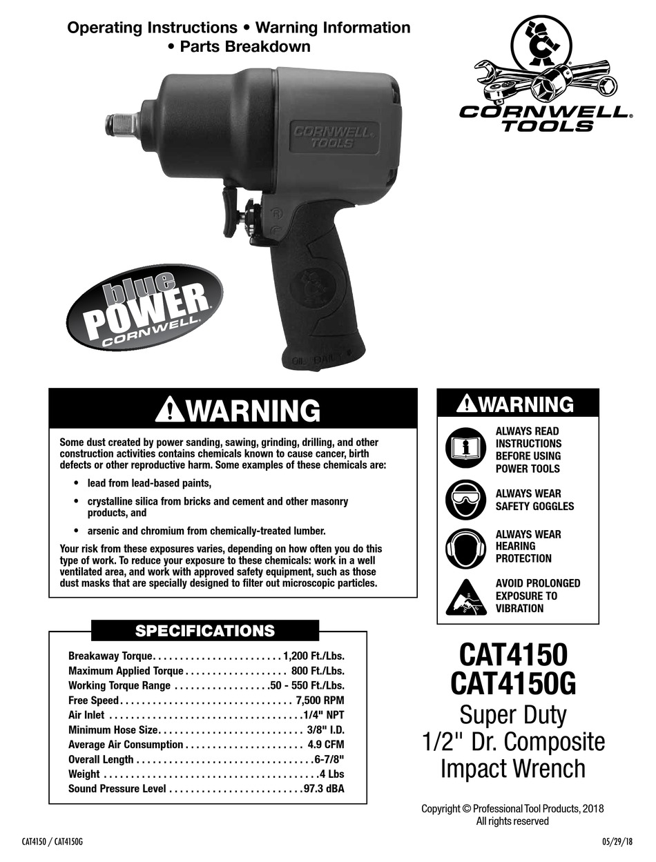 CORNWELL TOOLS CAT4150G OPERATING INSTRUCTIONS Pdf Download ManualsLib