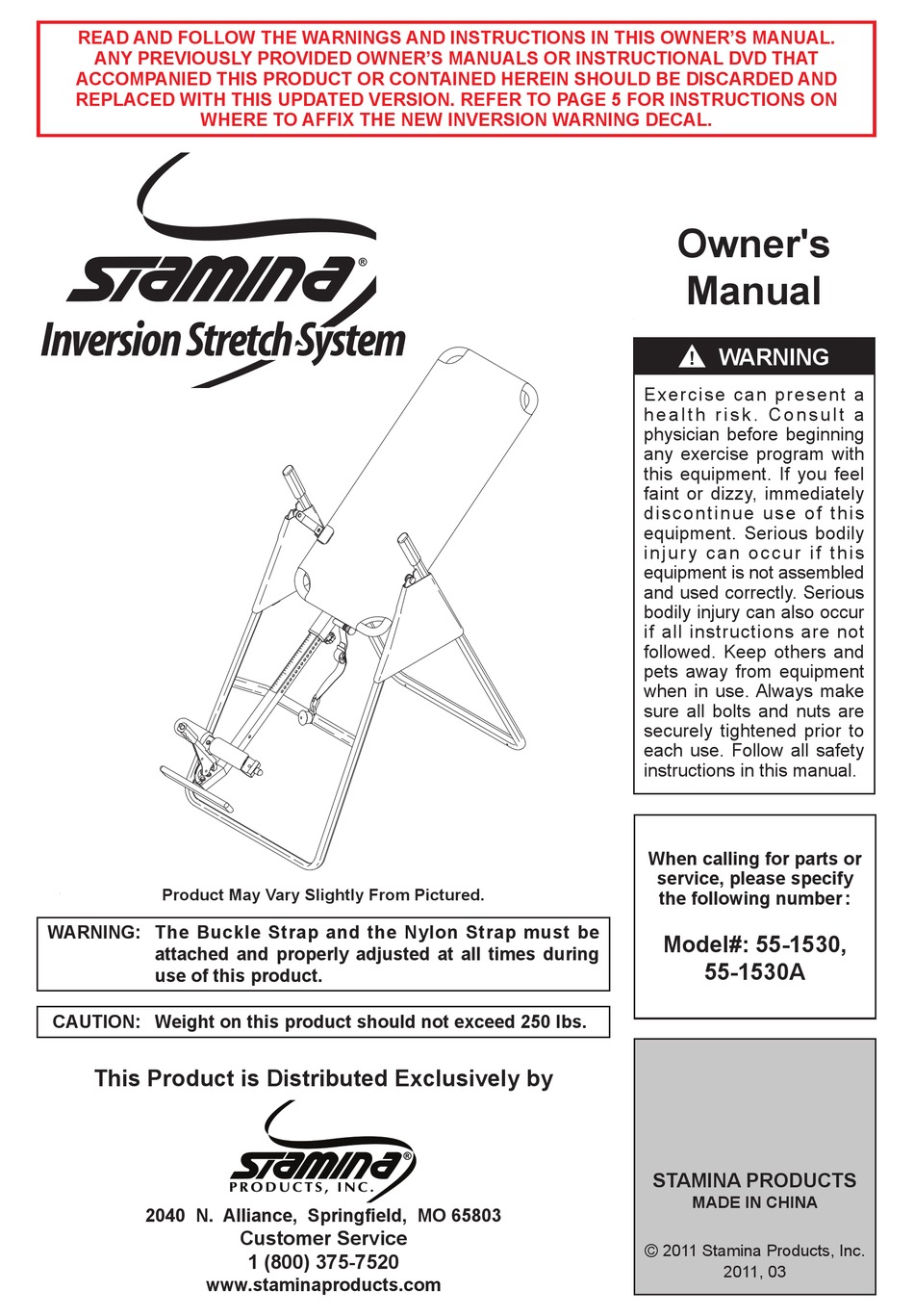 STAMINA 55-1530 OWNER'S MANUAL Pdf Download | ManualsLib