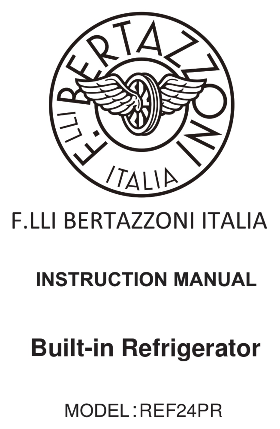 BERTAZZONI REF24PR INSTRUCTION MANUAL Pdf Download ManualsLib