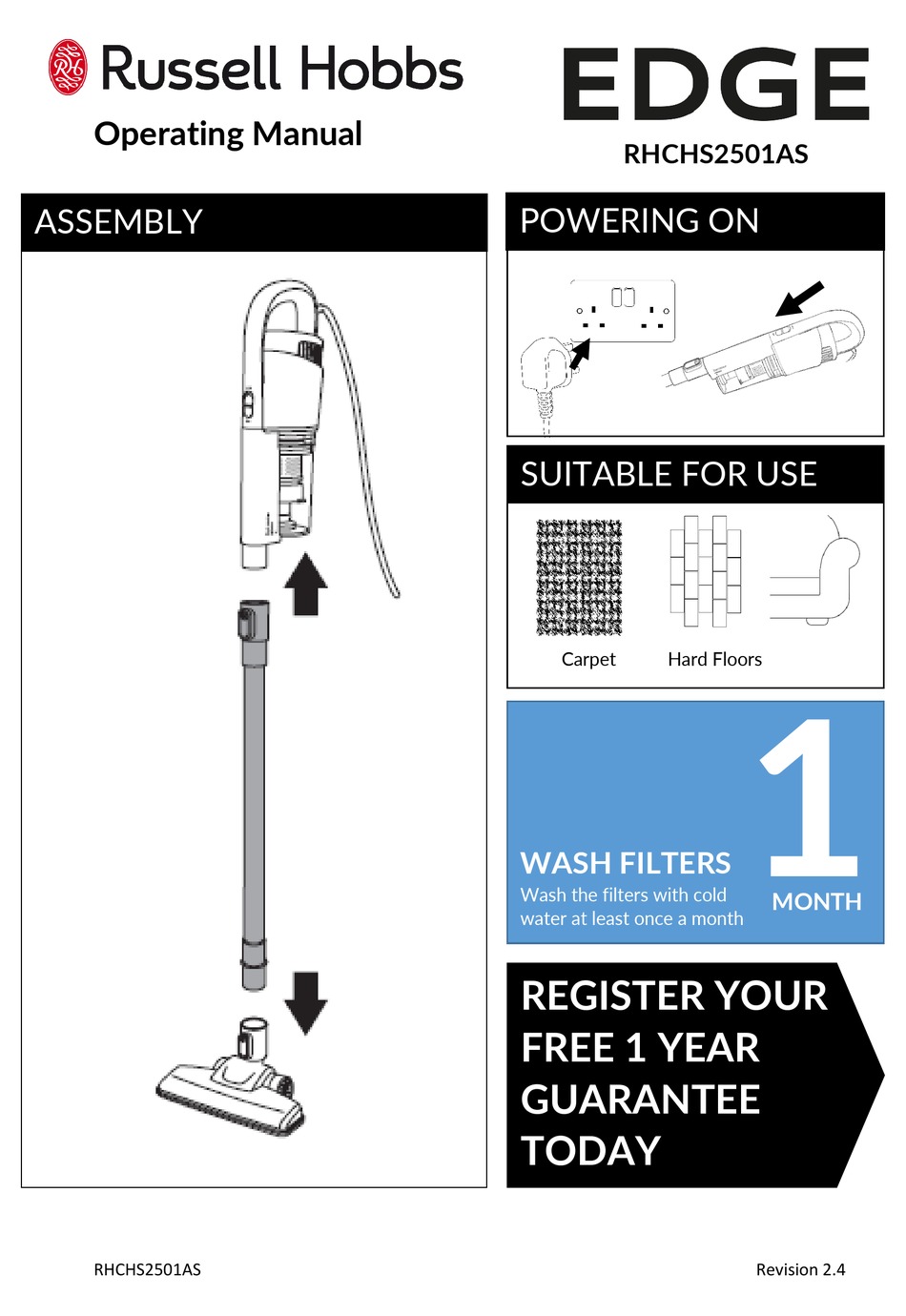 RUSSELL HOBBS EDGE RHCHS2501AS OPERATING MANUAL Pdf Download ManualsLib