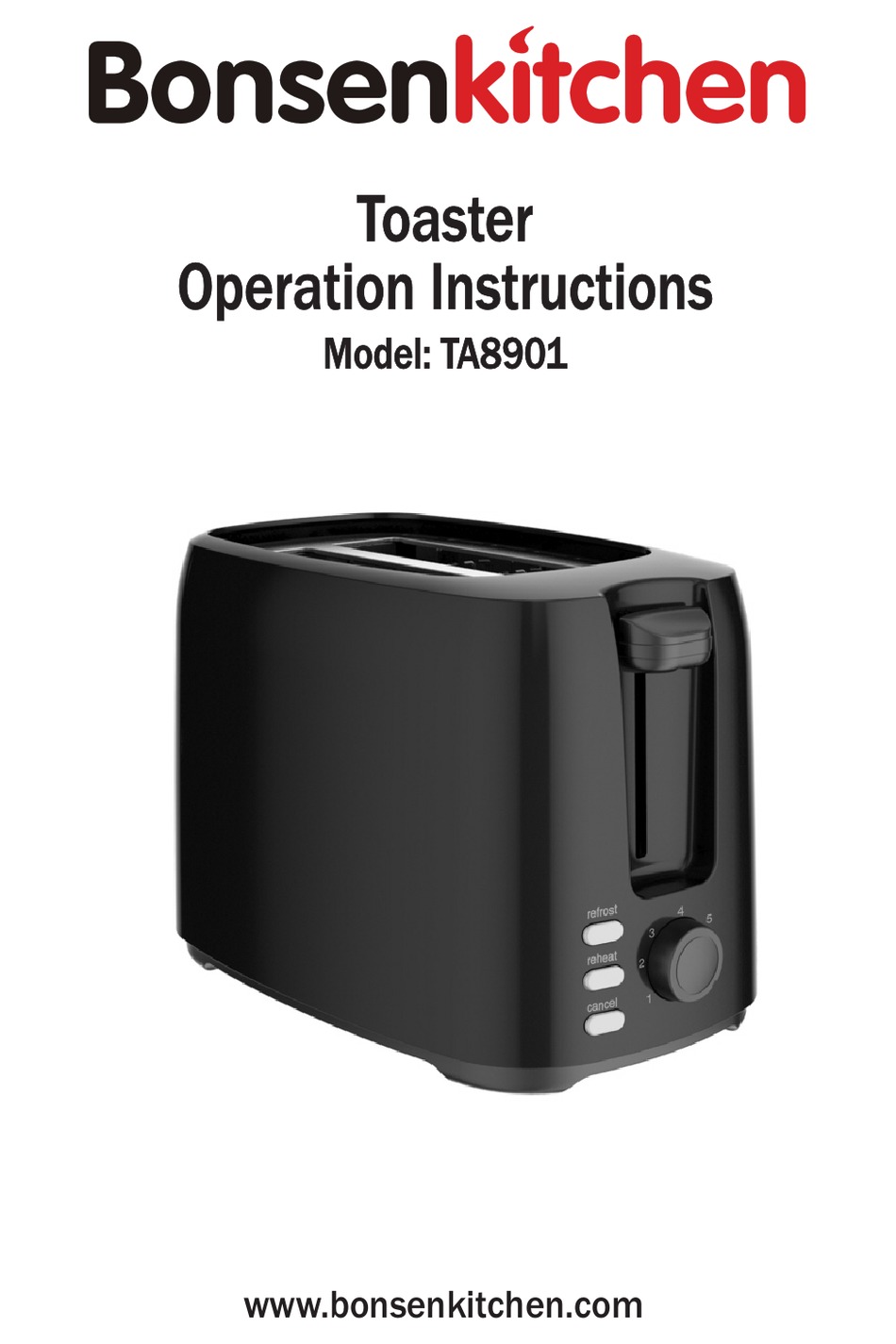 BONSENKITCHEN TA8901 OPERATION INSTRUCTIONS MANUAL Pdf Download ManualsLib
