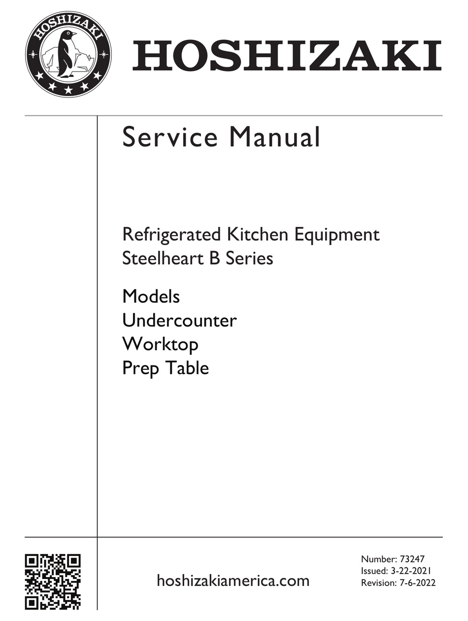 HOSHIZAKI STEELHEART UR/WR27B SERIES SERVICE MANUAL Pdf Download ...