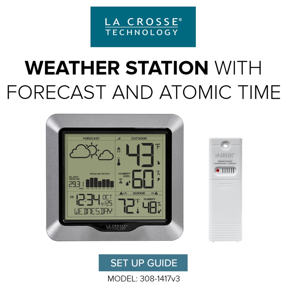 LA CROSSE TECHNOLOGY 3081417V3 SETUP MANUAL Pdf Download ManualsLib