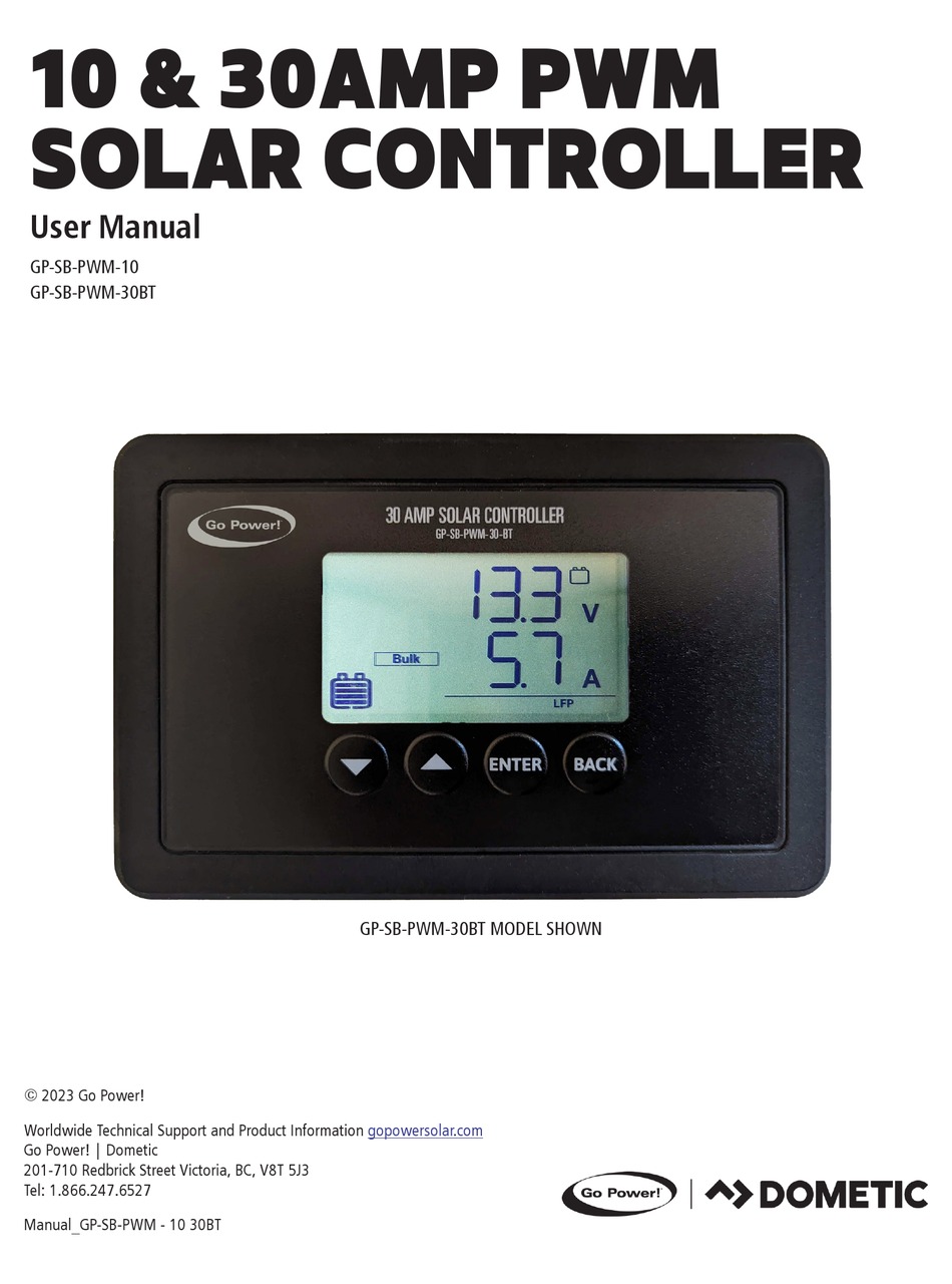 DOMETIC GO POWER! GPSBPWM10 USER MANUAL Pdf Download ManualsLib