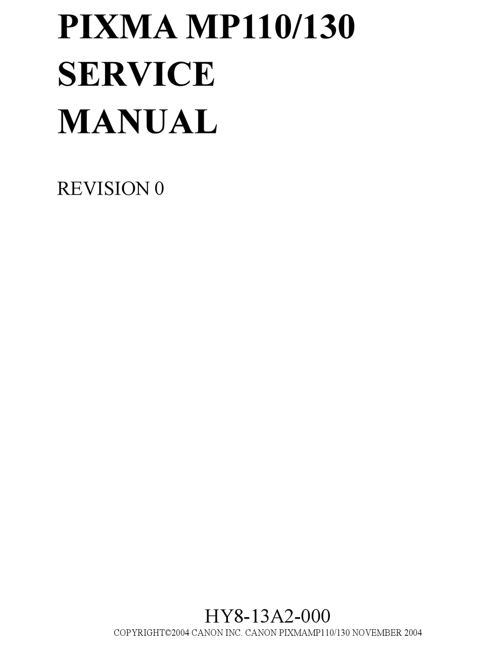 Canon Pixma Mp Service Manual Pdf Download Manualslib